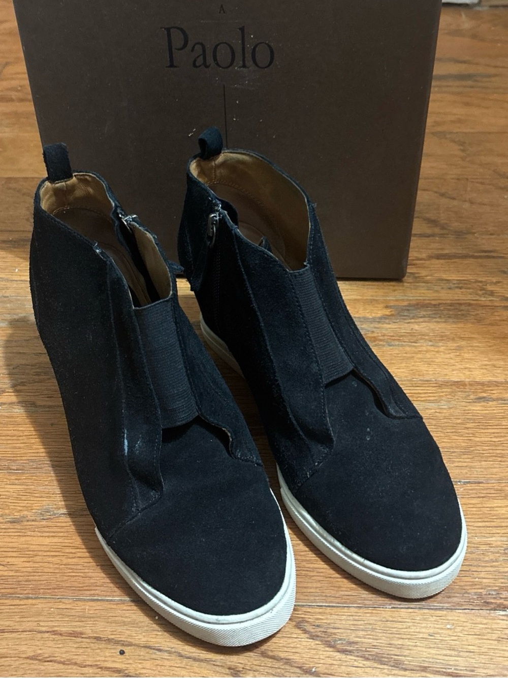 Paolo Women’s Black Suede High-Top Sneakers